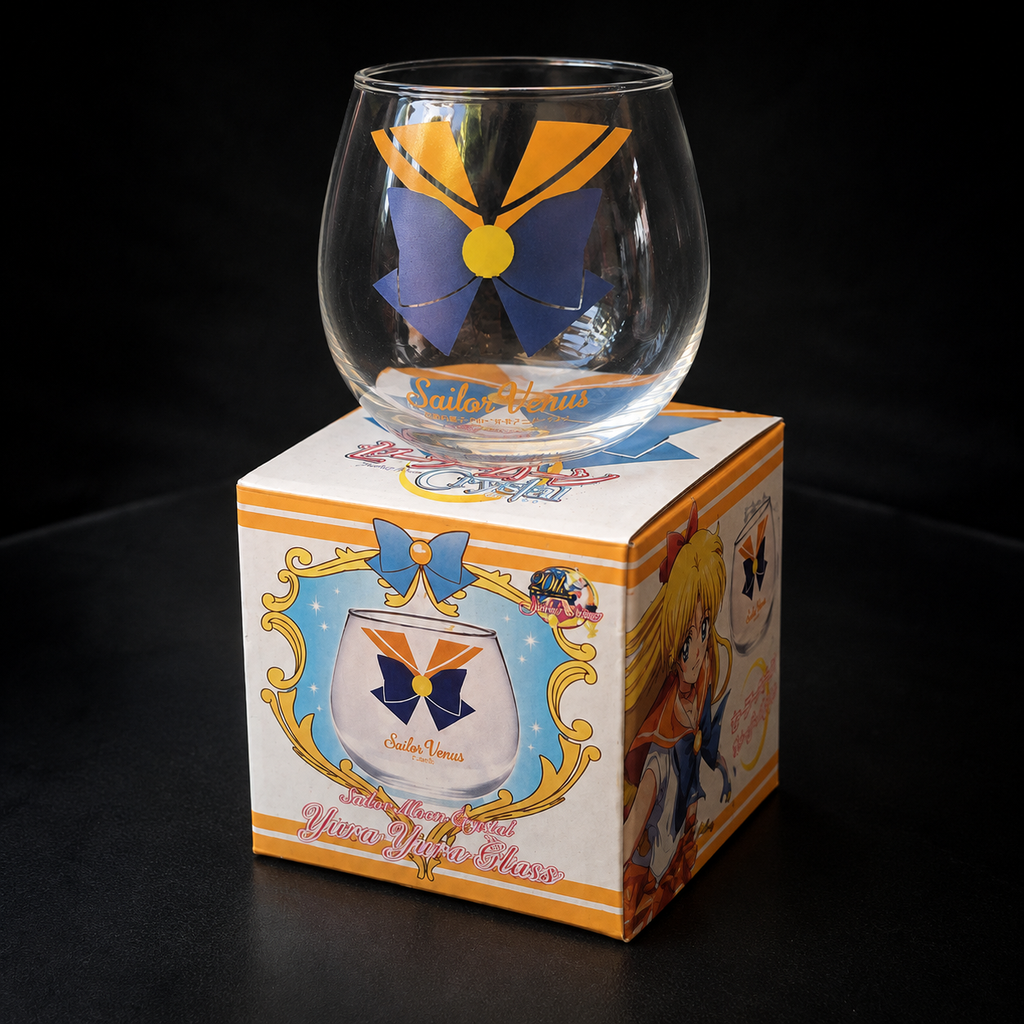Sailor Moon Crystal Sailor Venus Yurayura Wobble Glass – Morimoto Sangyo 2015 Boxed