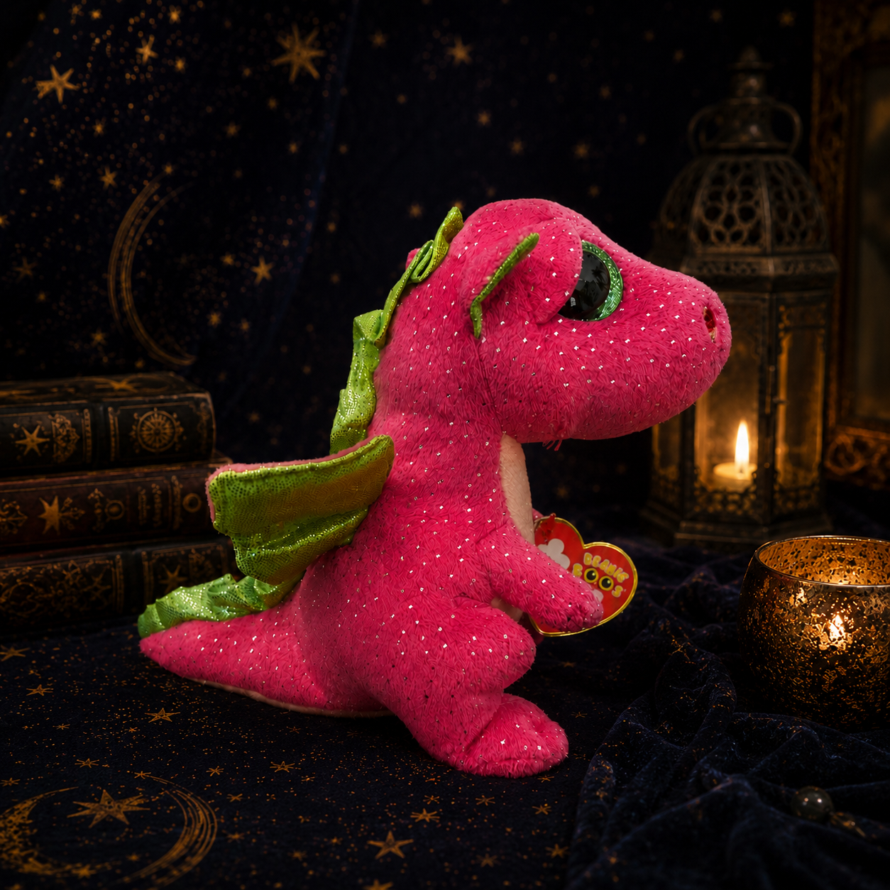 Ty Beanie Boo Darla the Dragon 6in Pink Sparkle Plush #37173 – Tagged 2015