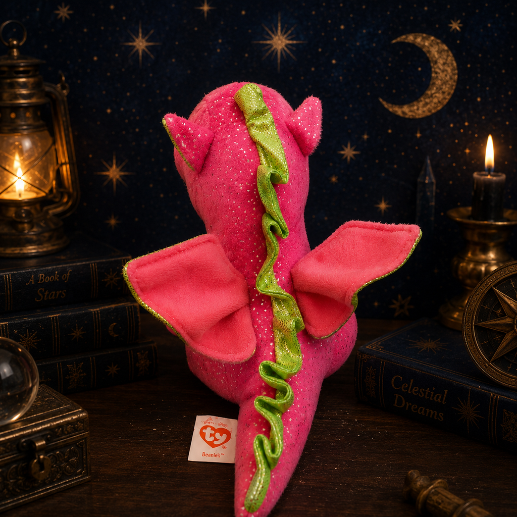 Ty Beanie Boo Darla the Dragon 6in Pink Sparkle Plush #37173 – Tagged 2015