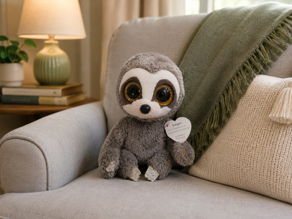Ty Beanie Boo Dangler Sloth 6in Plush – Tagged 2018 Collectible