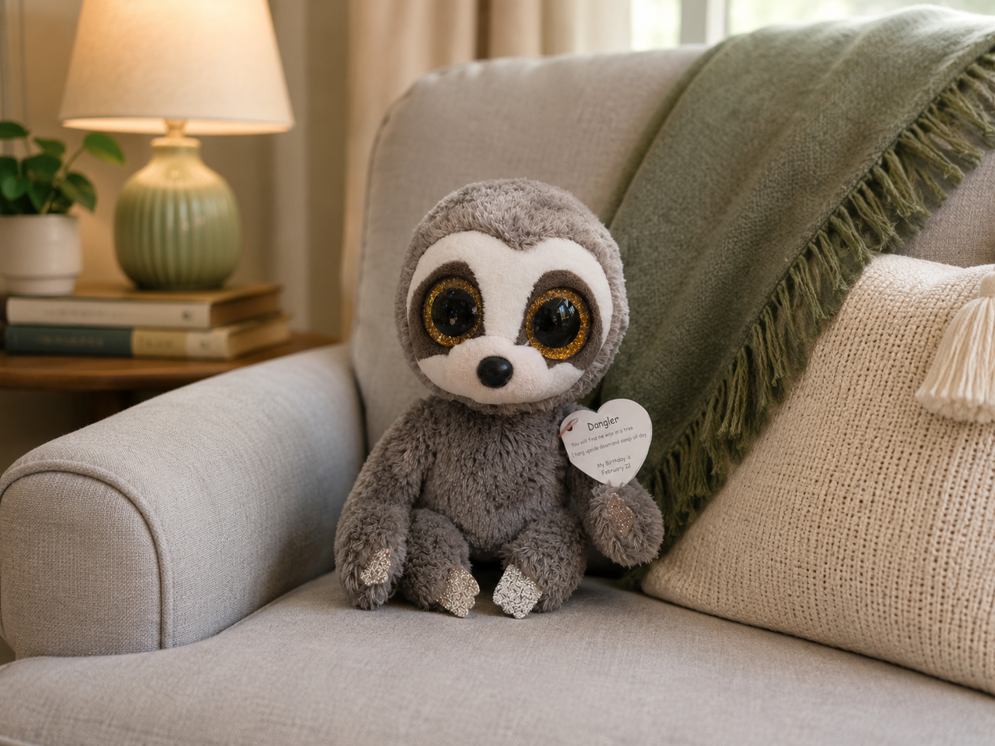 Ty Beanie Boo Dangler Sloth 6in Plush – Tagged 2018 Collectible