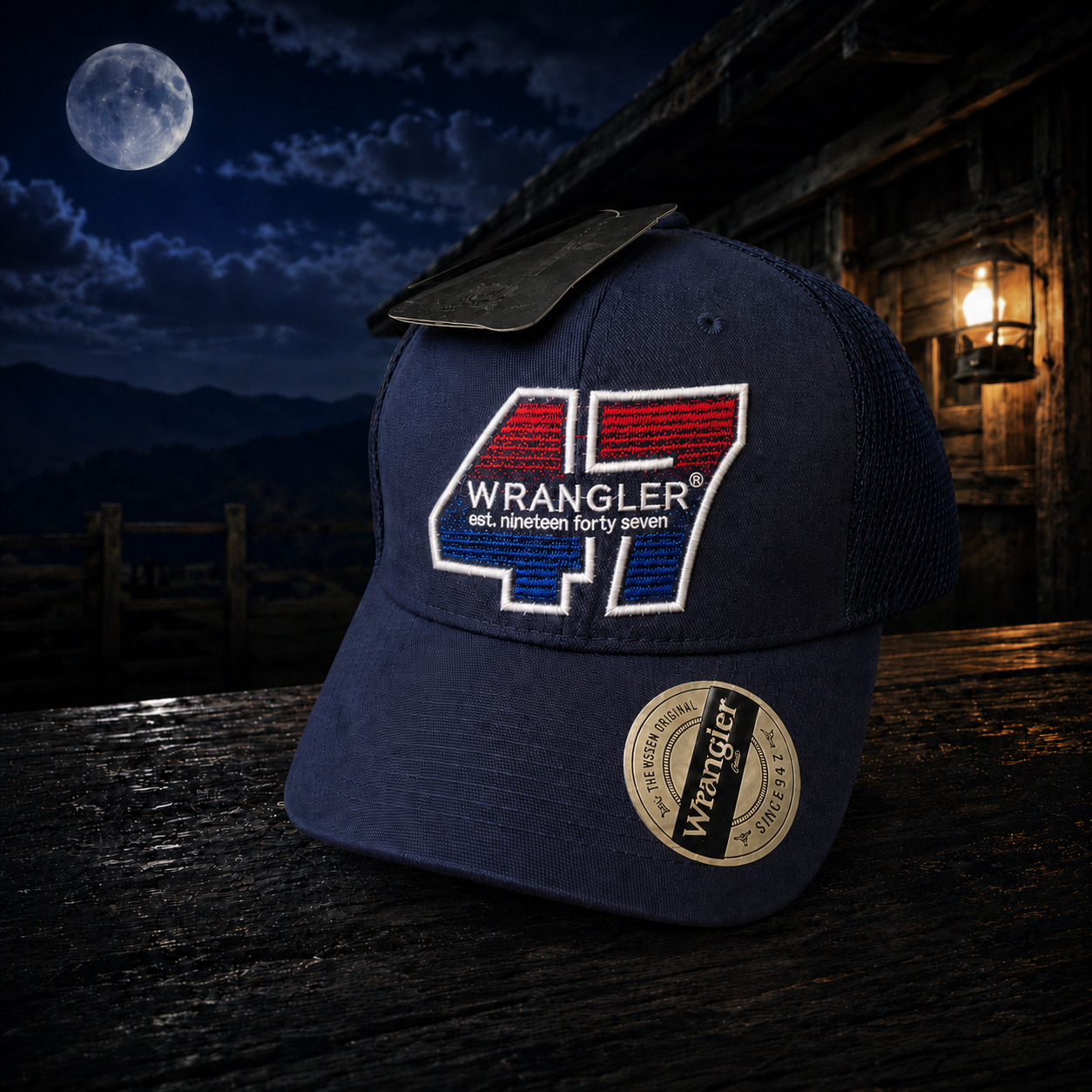Wrangler 47 Logo Navy Adjustable Baseball Cap – New With Tags