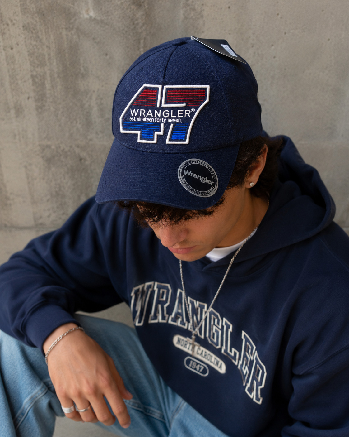 Wrangler 47 Logo Navy Adjustable Baseball Cap – New With Tags