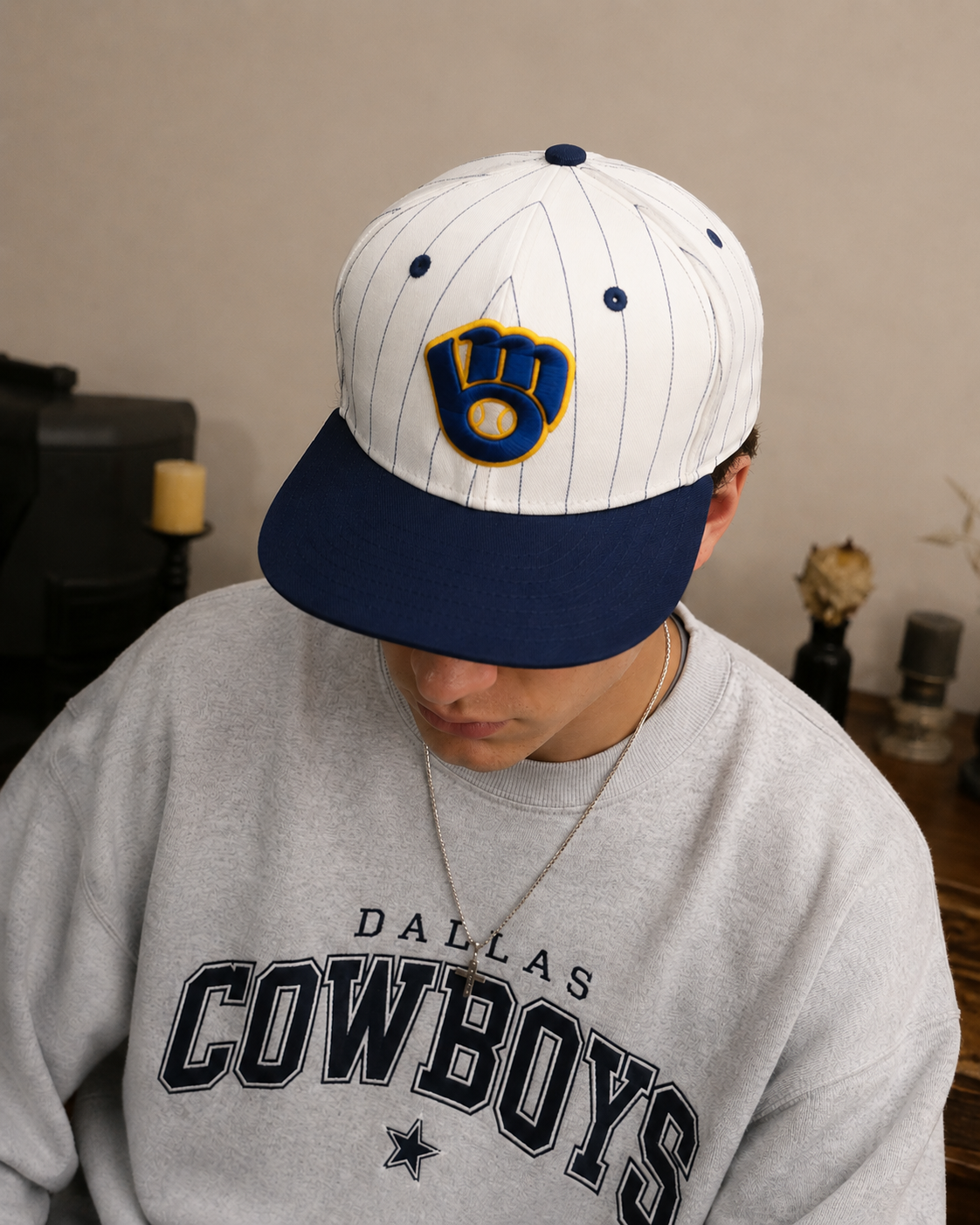 New Era Milwaukee Brewers 9FIFTY Cooperstown Pinstripe Snapback – New