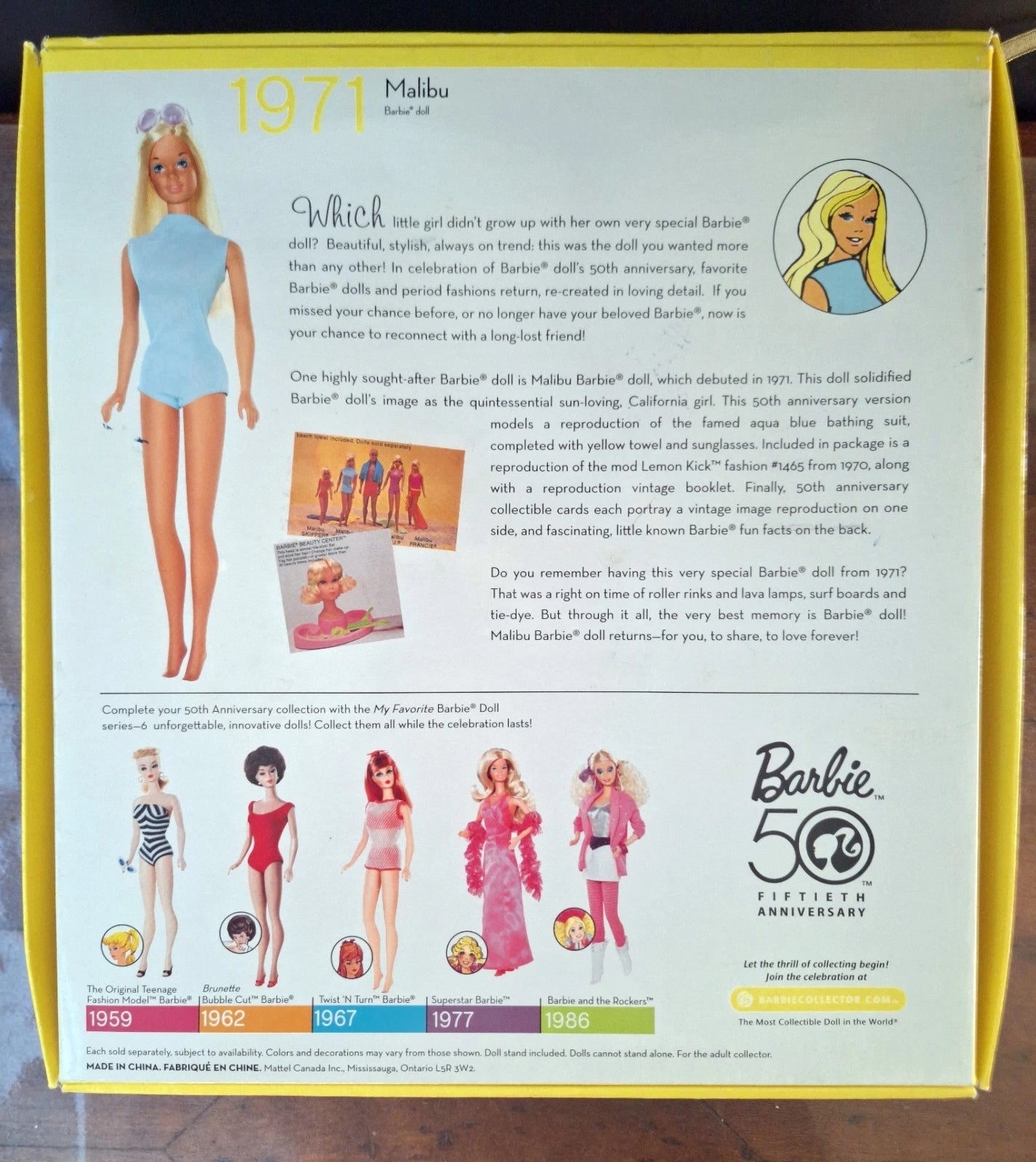 Barbie Collector My Favorite Barbie – 1971 Malibu Barbie 50th Anniversary NRFB