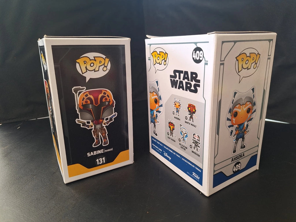 Funko Pop! Star Wars Ahsoka #409 & Sabine Wren Masked #131 Bundle