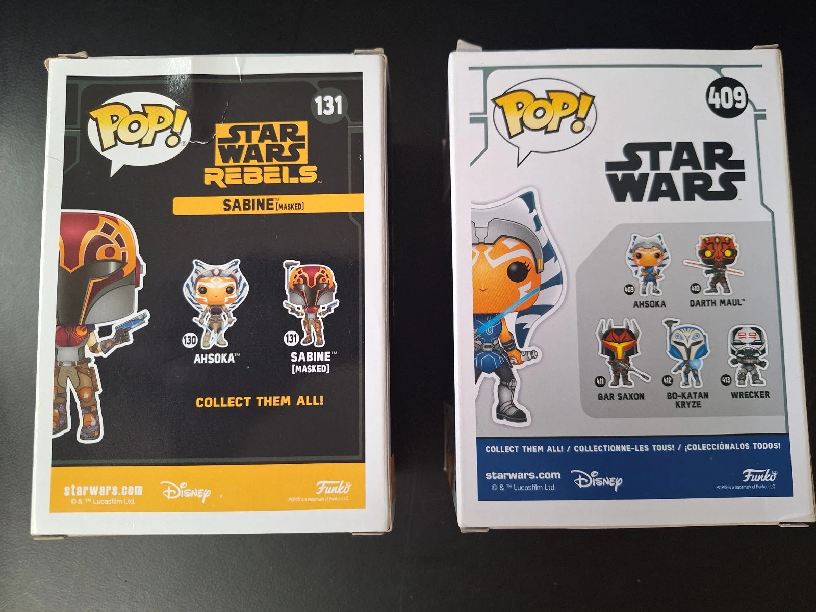 Funko Pop! Star Wars Ahsoka #409 & Sabine Wren Masked #131 Bundle