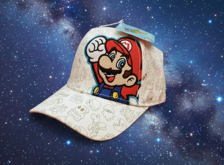 Super Mario Nintendo 2012 White Embroidered Character Cap – New With Tags