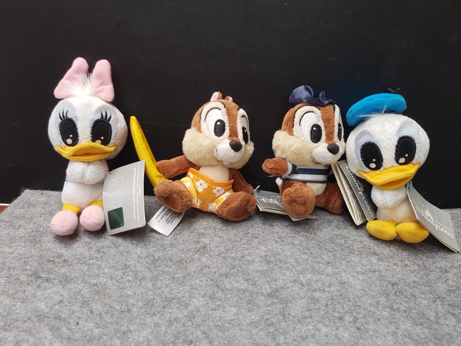 Disneyland Hong Kong Plush Set Donald Daisy Chip Dale w/ Tags