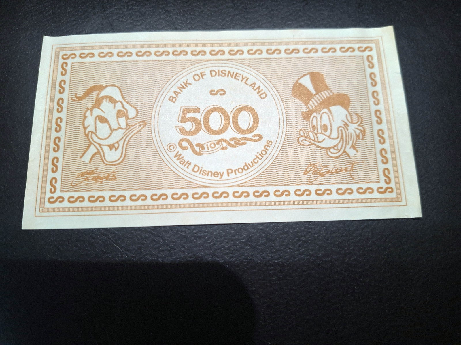Vintage Disney Bank of Disneyland Play Money BIBI Denmark 500 Note + 3x3 Coin