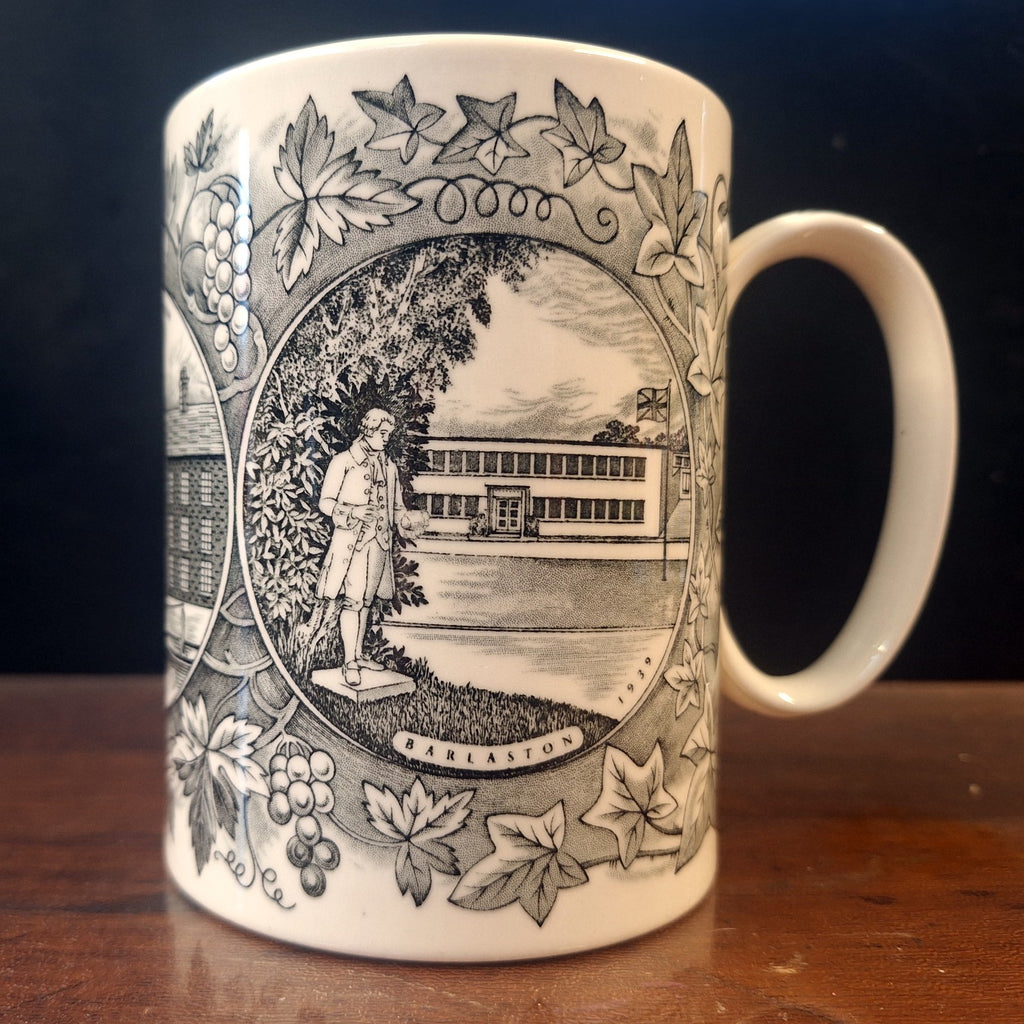 Wedgwood 1959 Bicentenary Mug Victor Skellern Queen's Ware Black Print