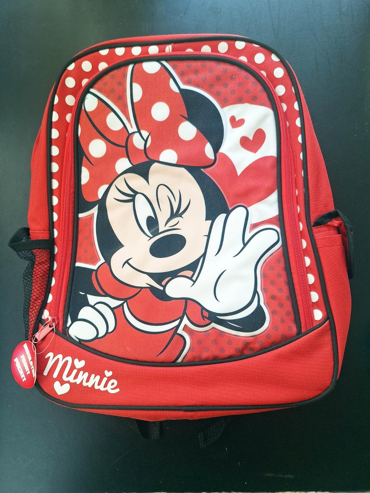 Disney Minnie Mouse Backpack Caprice NWT Insulated Front Pocket School Bag 16"