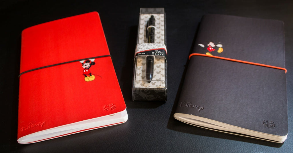 Disney Mickey Mouse Spirax Notebooks "Madcap Mickey" & Artline Signature Pen NEW