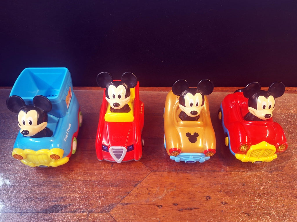 VTech Disney Mickey Mouse Toot-Toot Drivers 4 Car Bundle Lights Sounds Working