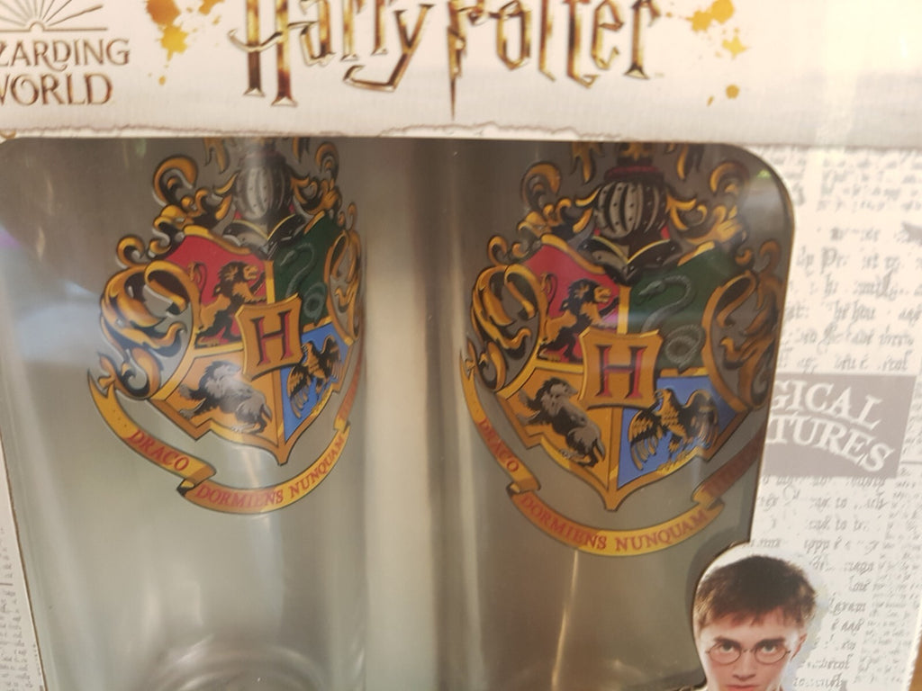 Harry Potter Wizarding World Set of 2 Glasses - Hogwarts Insignia