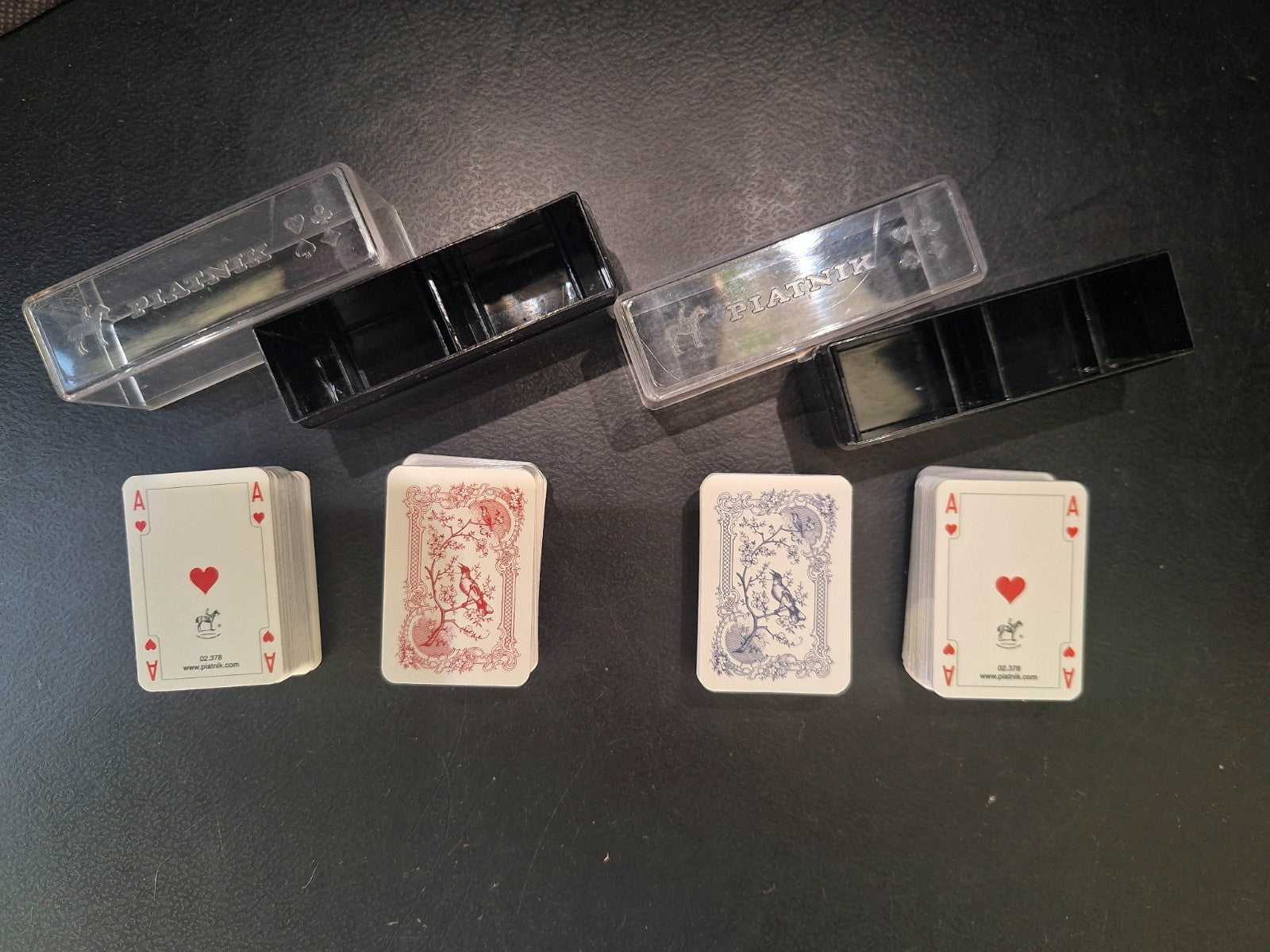 2x Piatnik Double Deck Set Miniature Playing Cards - Bird & Branch Design - 2002
