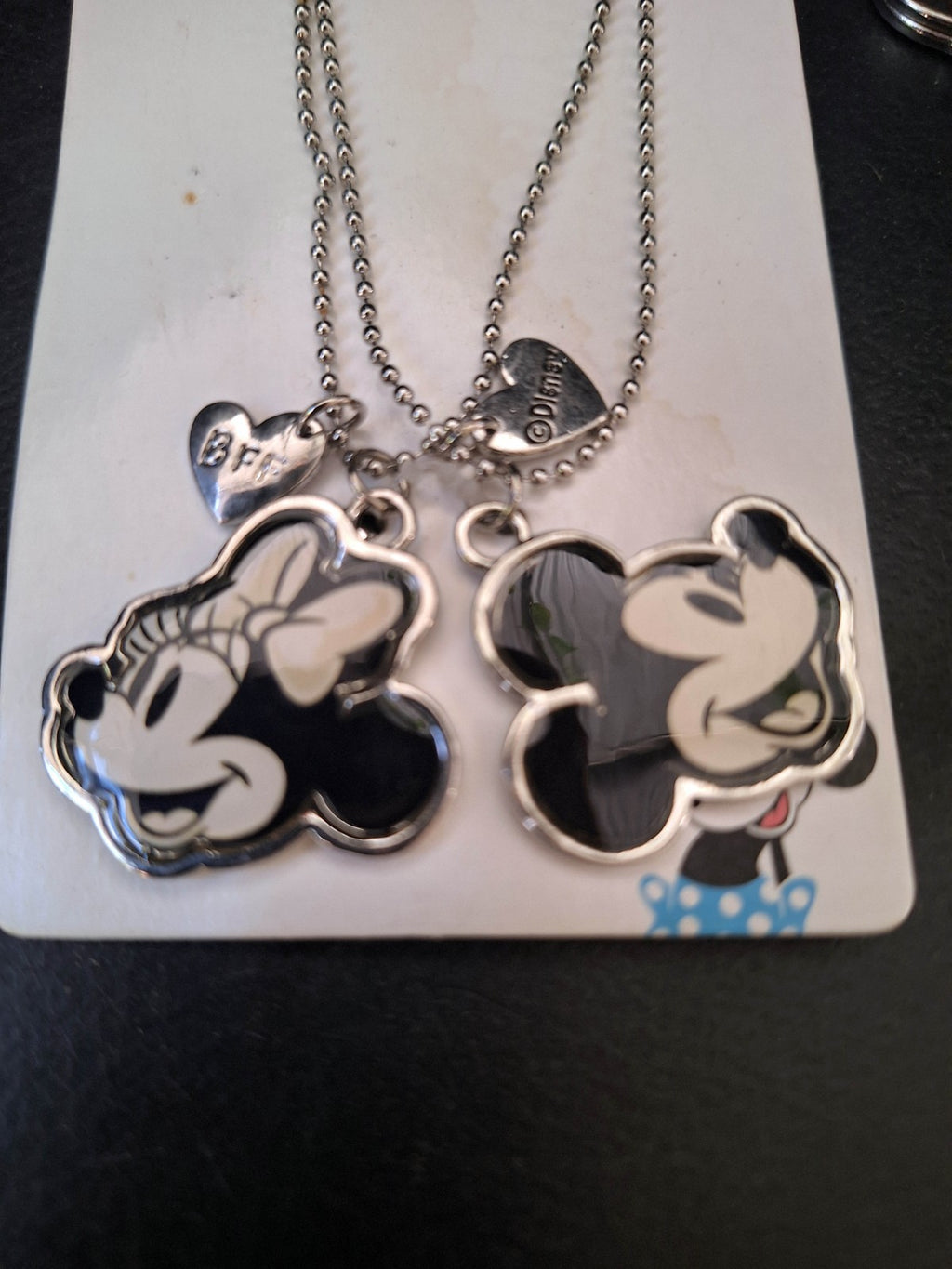 Disney Mickey & Minnie BFF Necklace Set & Mickey Keyring Bundle - Like New