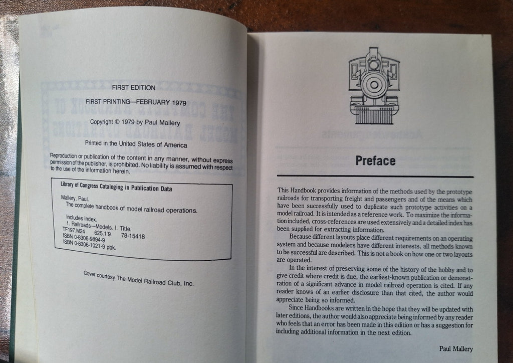 1979 1st HC The Complete Handbook of Model Railroad Operations Mallery