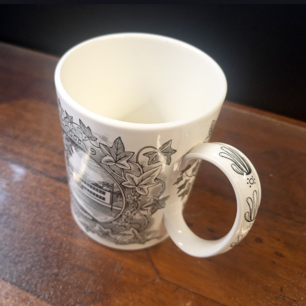Wedgwood 1959 Bicentenary Mug Victor Skellern Queen's Ware Black Print