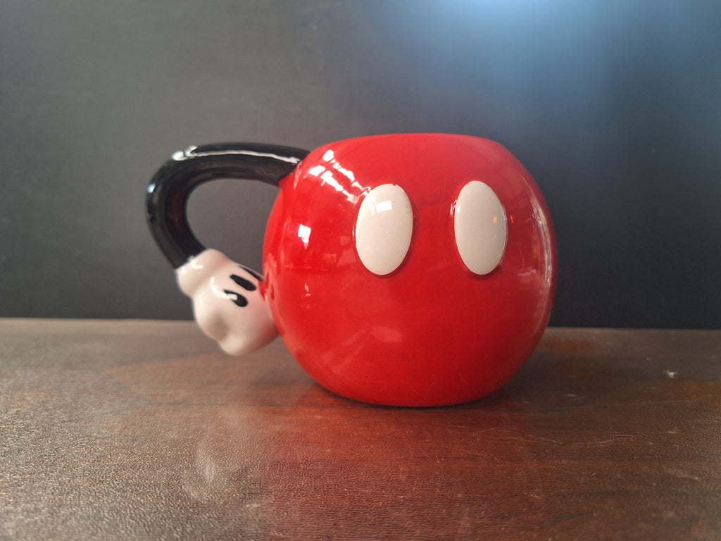 Disney Typo Mickey Mouse Red Pants Mug Dolomite Novelty Cup Glove Handle