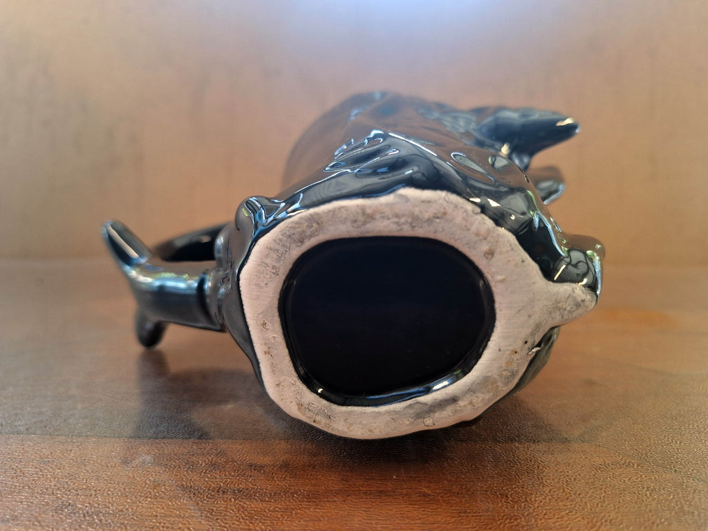 BoxLunch Black Dragon Head Chalice Mug 3D Gloss Ceramic Gothic Fantasy