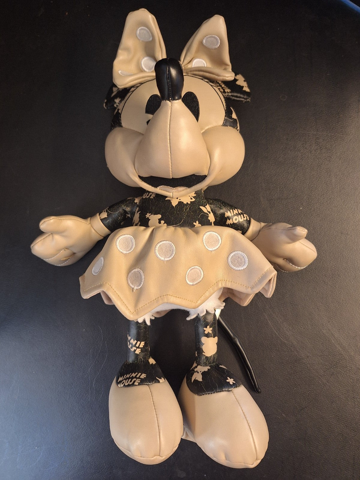 Disney Mickey Mouse Minnie Mouse Plush Soft Toy Set Faux Leather 33cm Pair