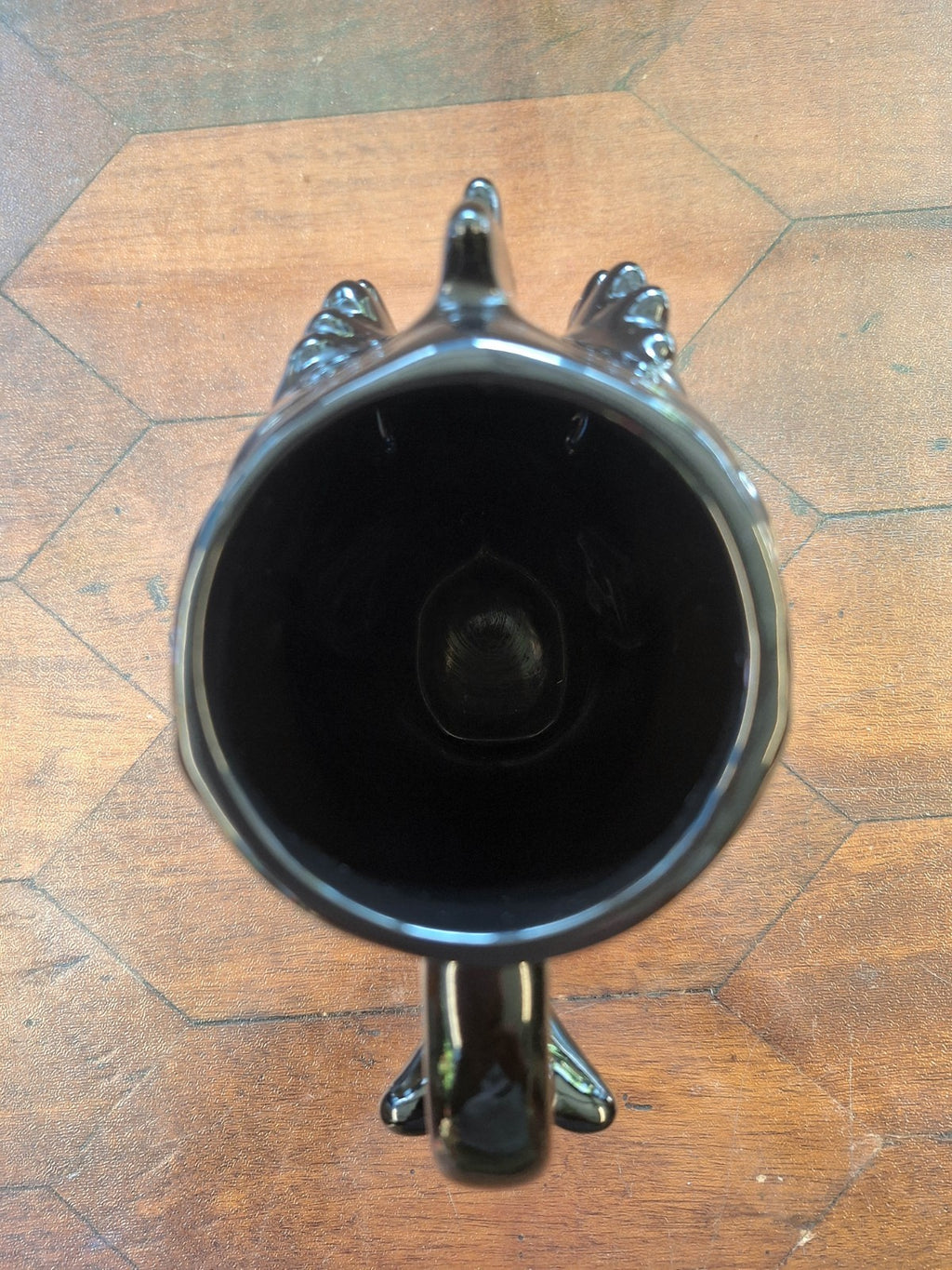 BoxLunch Black Dragon Head Chalice Mug 3D Gloss Ceramic Gothic Fantasy