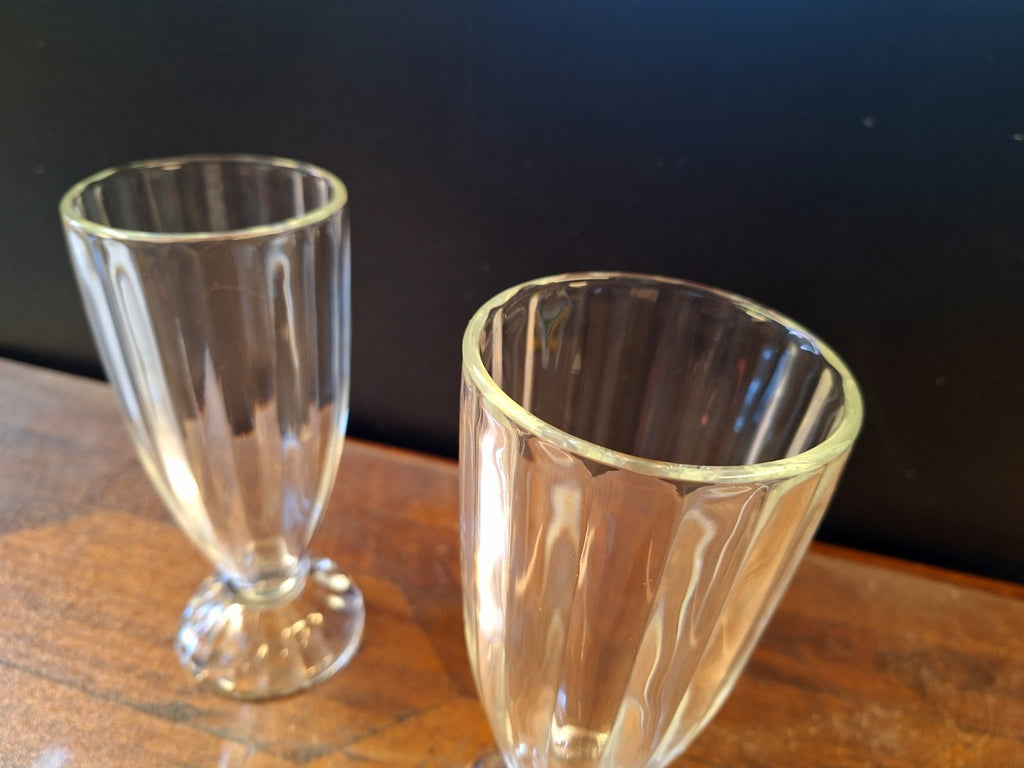 Vintage Milkshake Glasses Pair Retro Soda Fountain Café 60s 70s