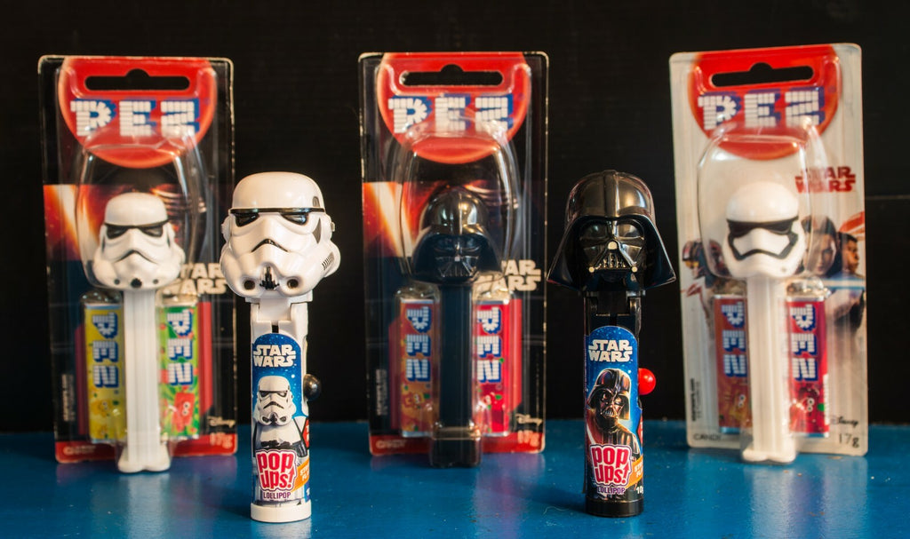 STAR WARS Pez X 3 and STAR WARS Popups Lollipop X 2 Sealed/unused