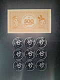 Vintage Disney Bank of Disneyland Play Money BIBI Denmark 500 Note + 3x3 Coin