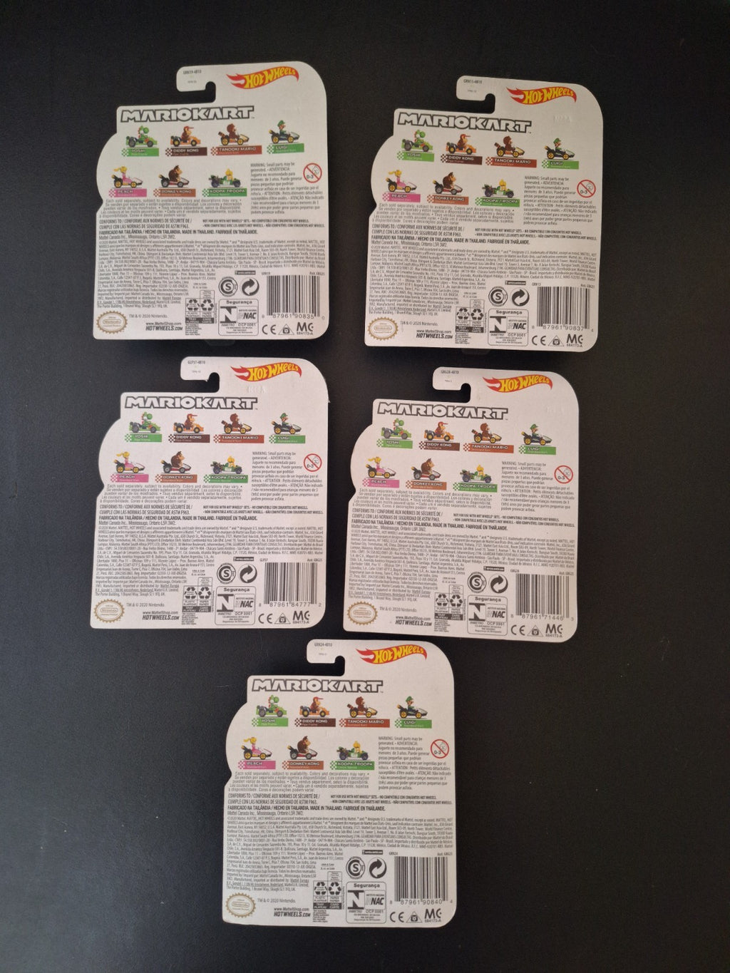 Hot Wheels Mario Kart - Series 12 - 2021 - Mix 2 - Lot of 5