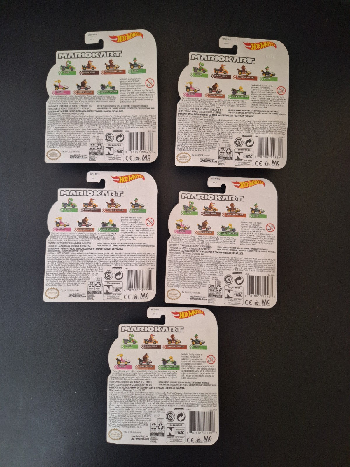 Hot Wheels Mario Kart - Series 12 - 2021 - Mix 2 - Lot of 5