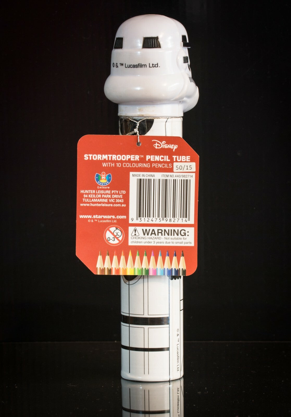 STAR WARS Stormtrooper Pencil tube with 10 Coloured Pencils - As New with tags