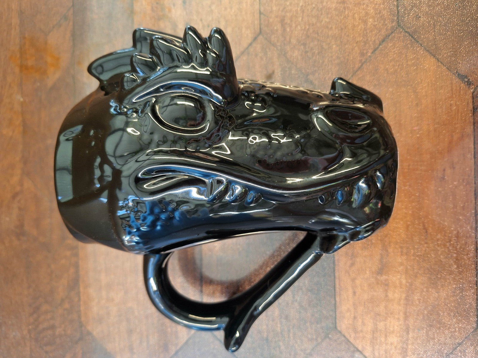 BoxLunch Black Dragon Head Chalice Mug 3D Gloss Ceramic Gothic Fantasy