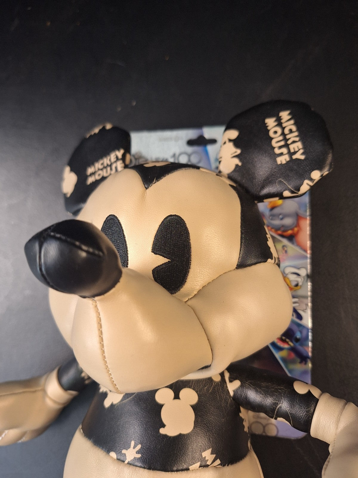 Disney Mickey Mouse Minnie Mouse Plush Soft Toy Set Faux Leather 33cm Pair