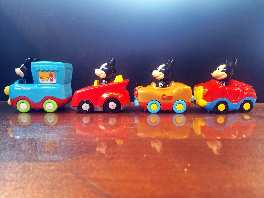 VTech Disney Mickey Mouse Toot-Toot Drivers 4 Car Bundle Lights Sounds Working