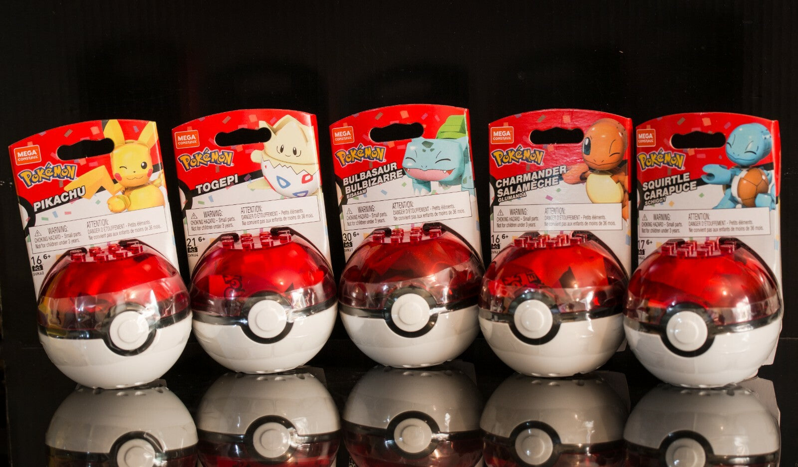 Mega Construx Pokemon Pokeball Set Lot 5 Pikachu 25th Anniversary