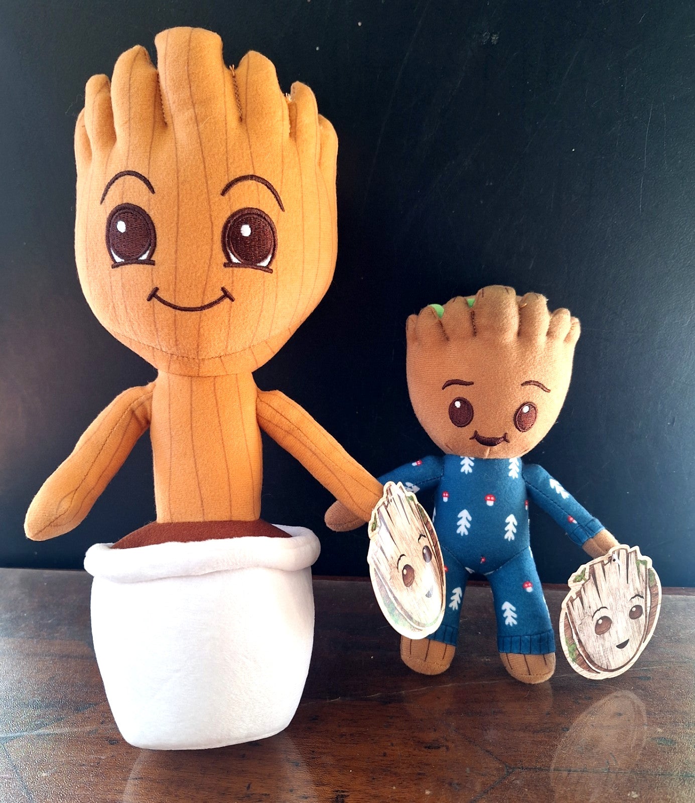 Marvel Groot Plush Bundle 2x Soft Toys w/ Tags Pot Groot Pyjama Groot