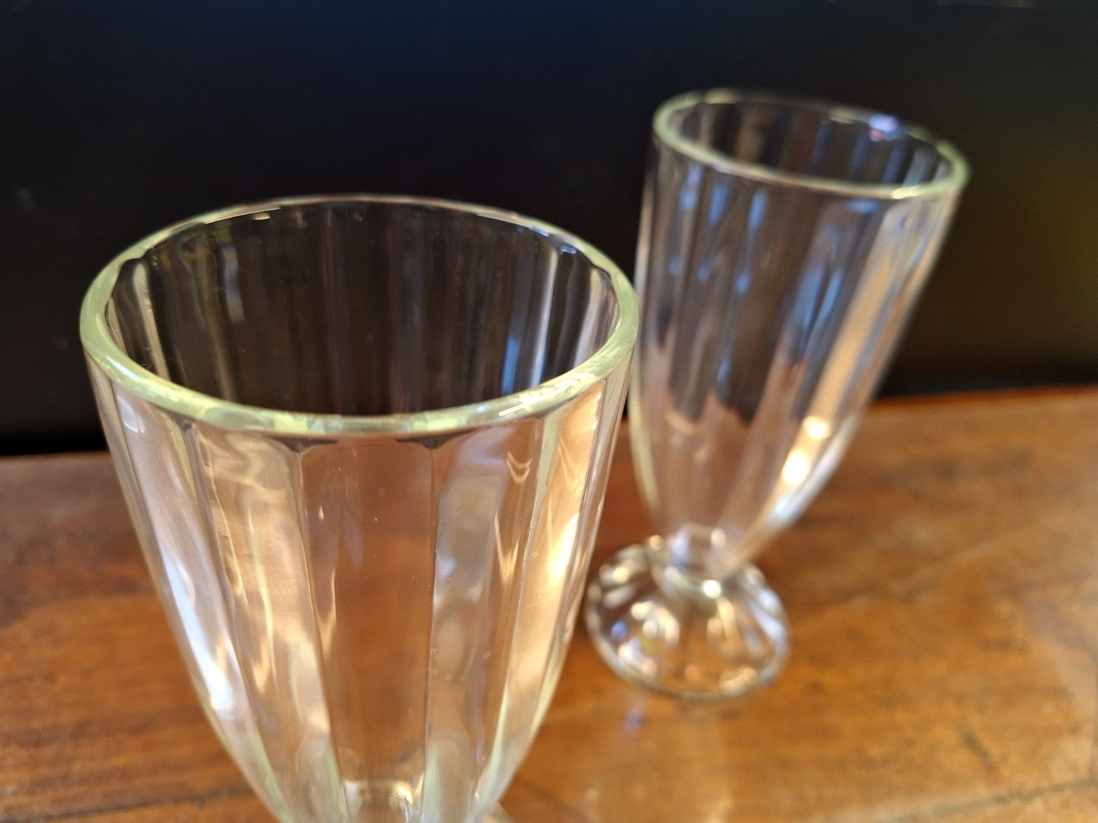 Vintage Milkshake Glasses Pair Retro Soda Fountain Café 60s 70s