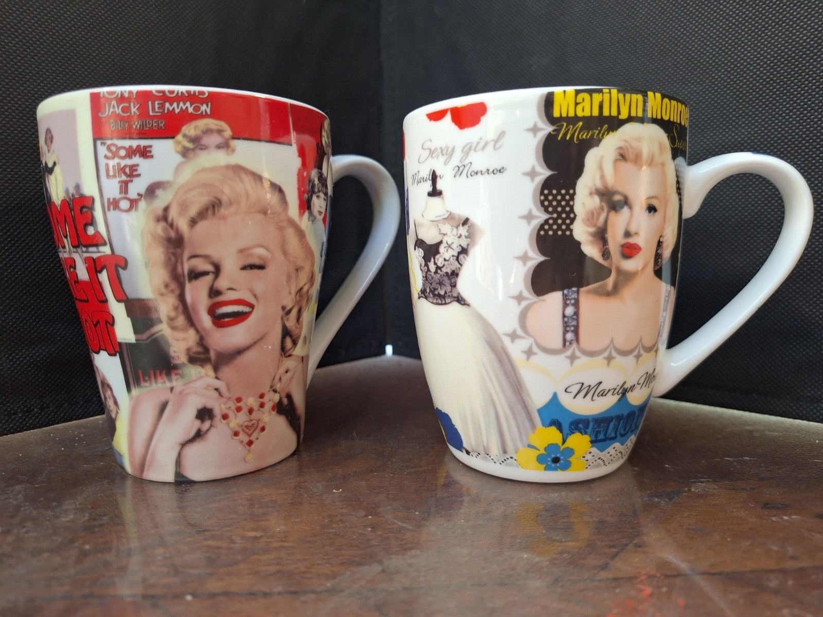 MARILYN MONROE Ceramic Mugs - As New Condition