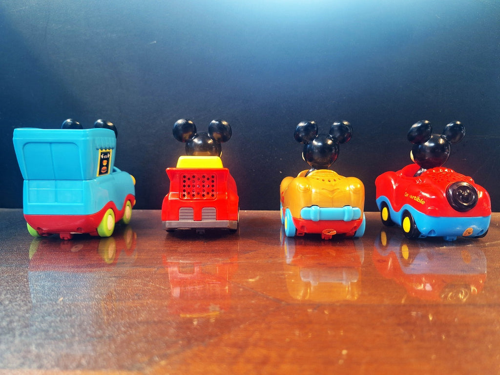 VTech Disney Mickey Mouse Toot-Toot Drivers 4 Car Bundle Lights Sounds Working