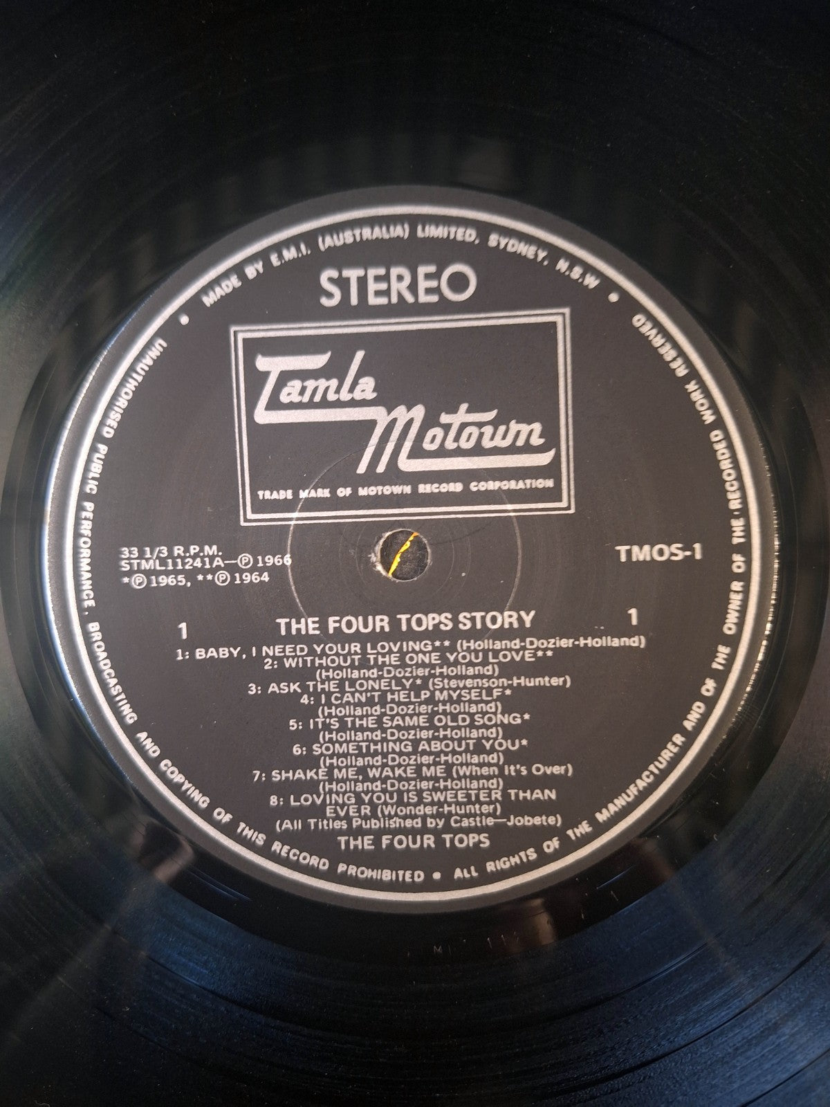 Four Tops Story 1964-72 2LP 1973 Australia Tamla Motown TMOS 1/2 Tested EX