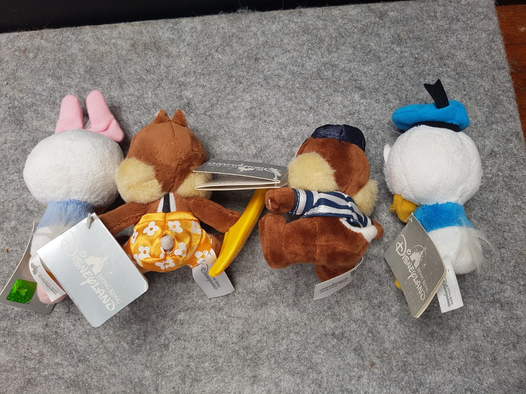 Disneyland Hong Kong Plush Set Donald Daisy Chip Dale w/ Tags