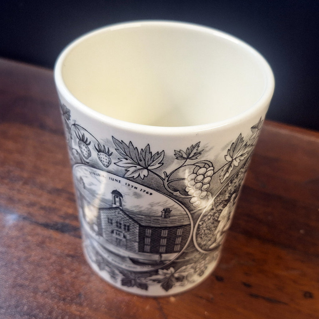 Wedgwood 1959 Bicentenary Mug Victor Skellern Queen's Ware Black Print