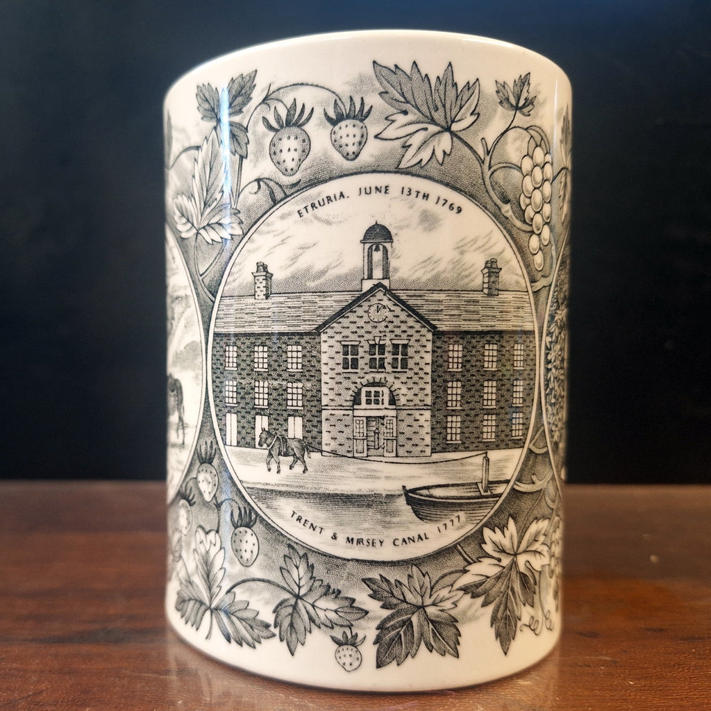 Wedgwood 1959 Bicentenary Mug Victor Skellern Queen's Ware Black Print