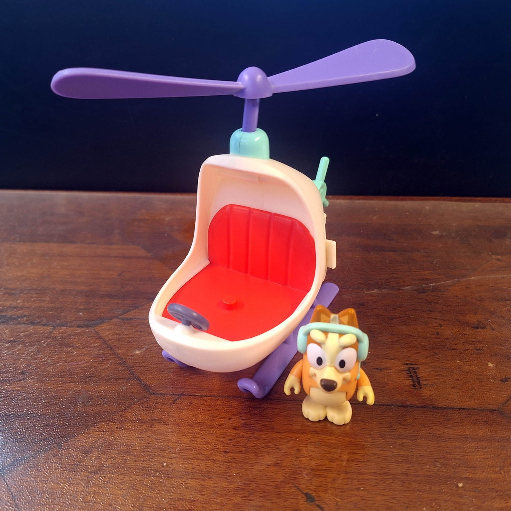 Bluey Moose Toys 4WD + Bingo Helicopter + 11 Figures Jean-Luc Rusty Bundle