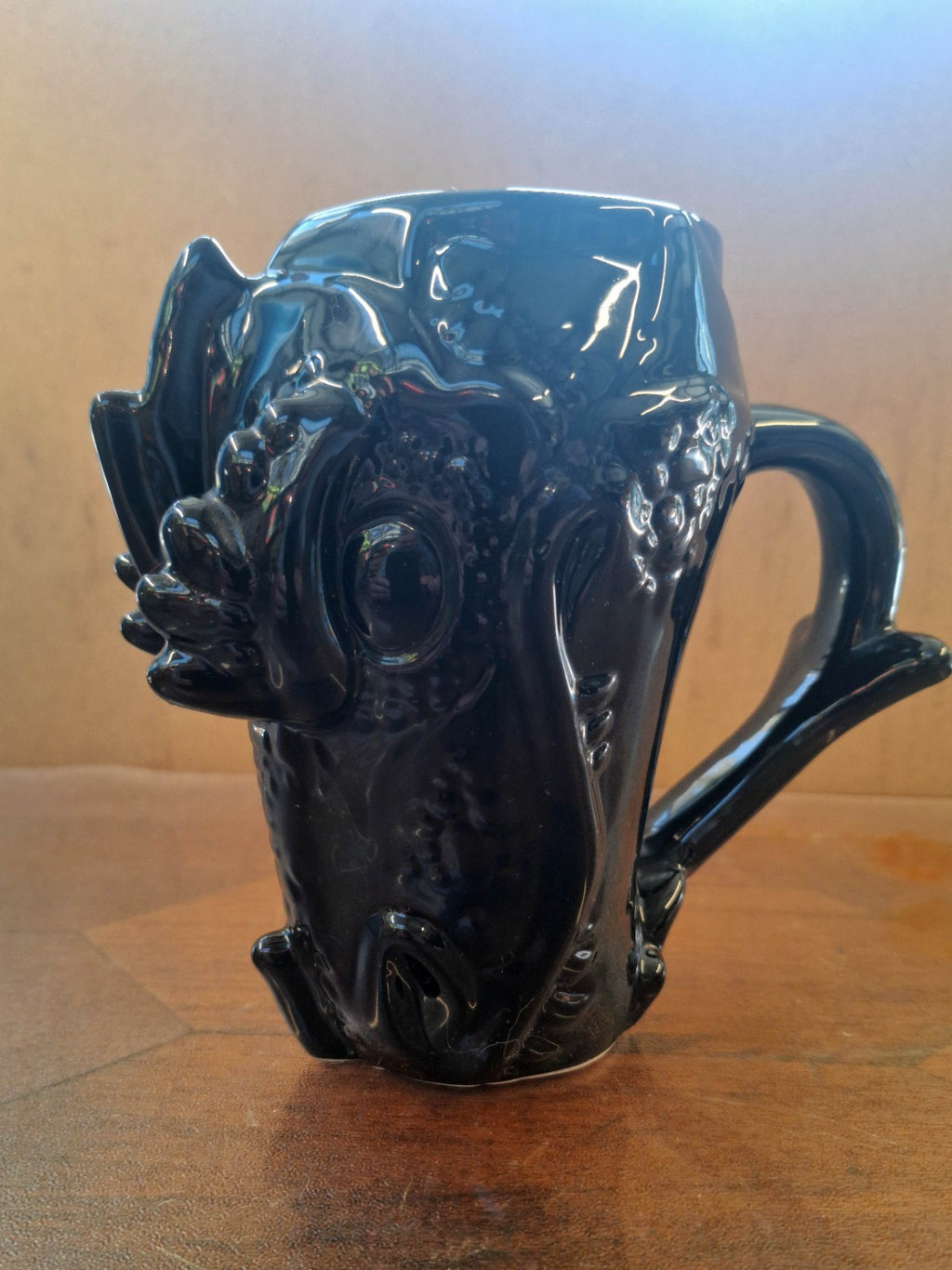 BoxLunch Black Dragon Head Chalice Mug 3D Gloss Ceramic Gothic Fantasy