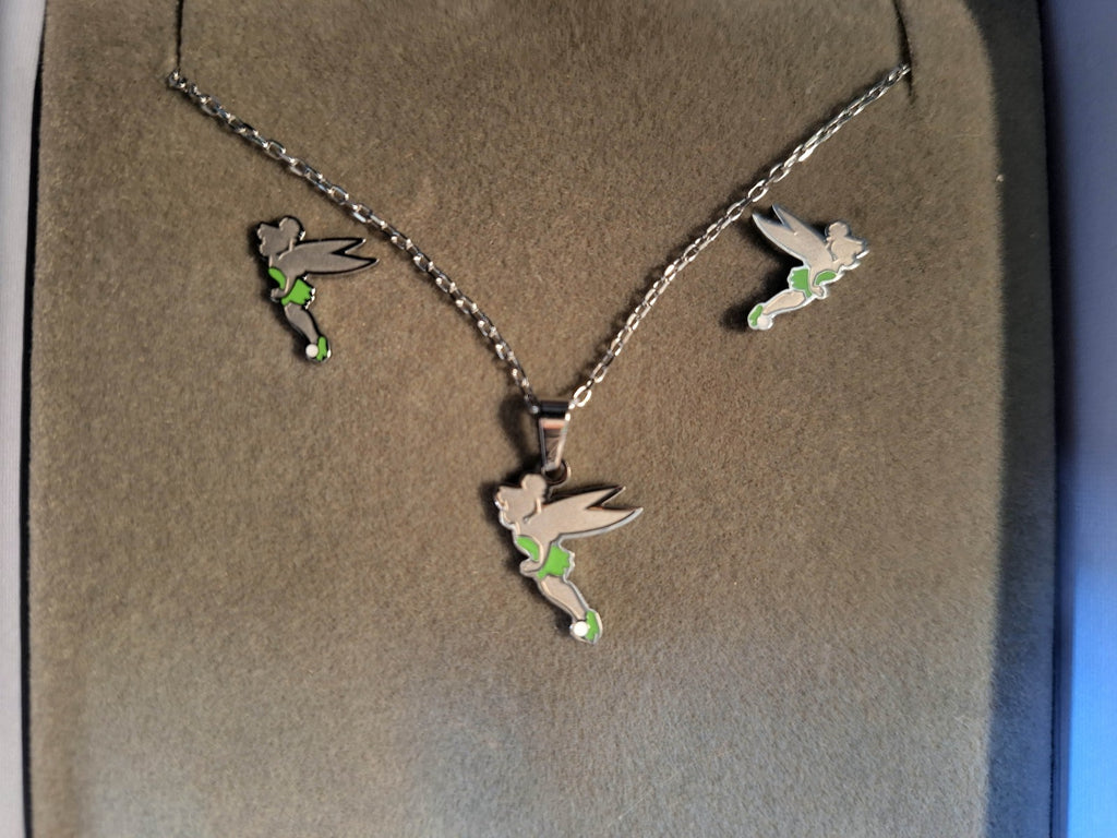 Disney Couture Kingdom - Tinker Bell Necklace & Earring Set - D100 Release - NEW
