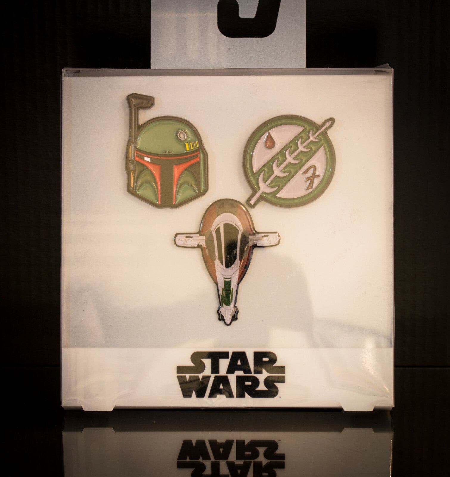 Star Wars Boba Fett Pin Set Helmet Slave I Disney Boxed 3 Pins - New and Sealed